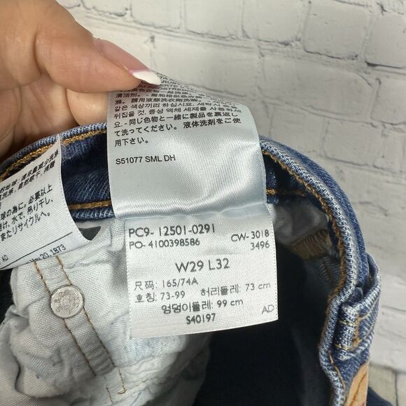 Levis 501 Jeans Button Fly Women Size 29 Medium Washed Denim Straight Leg Pants - Picture 4 of 13